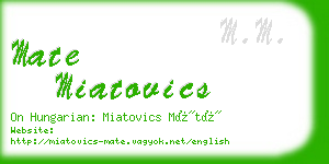 mate miatovics business card